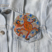 Oranje Gecko Round Badge Ronde Button 4,0 Cm (In situ)