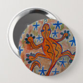 Oranje Gecko Round Badge Ronde Button 4,0 Cm (Voorkant /achterkant)