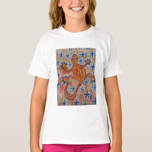Oranje Gecko T-shirt (Voorkant)