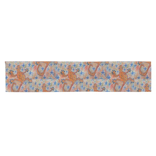 Oranje Gecko Table Runner Korte Tafelloper (Horizontaal)