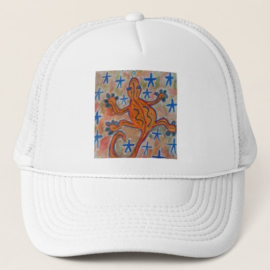 Oranje Gecko Trucker Pet (Voorkant)