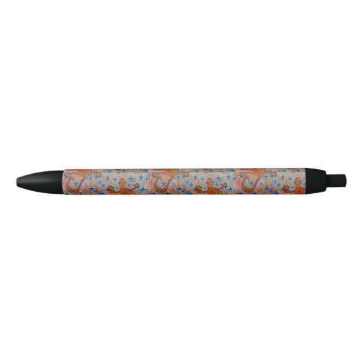 Oranje Gecko Zwarte Inkt Pen (Voorkant)