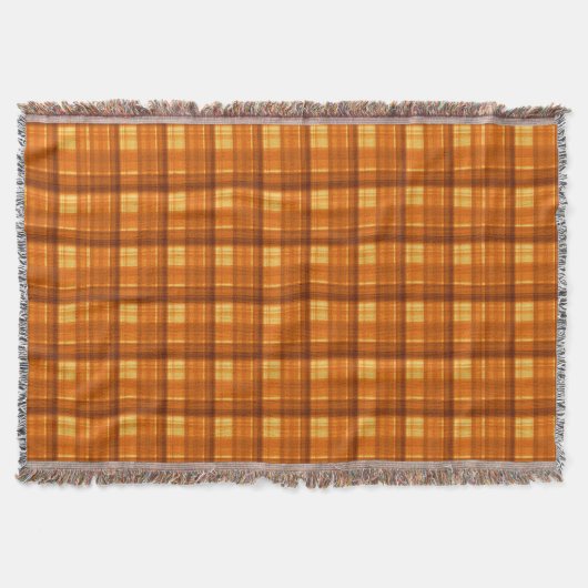 Oranje gecontroleerd Tartan Print, Deken (Voorkant)