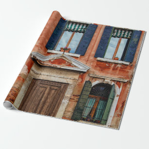 ORANJE GEDEELTE BOUWFACADE CADEAUPAPIER