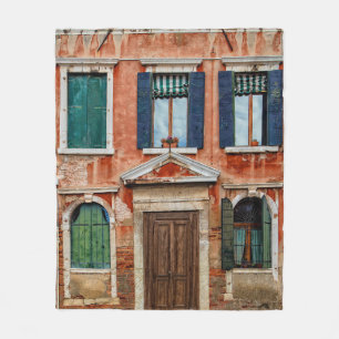 ORANJE GEDEELTE BOUWFACADE FLEECE DEKEN