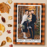 Oranje Gedeponeerde Gezin Fijne Thanksgiving Briefkaart<br><div class="desc">Oranje buffel Gezin Foto Happy Thanksgiving Holiday Briefkaart</div>