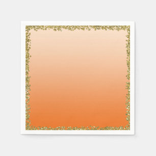 Oranje Gedompeld Goud Glitter Glam Glitter Feestje Servet