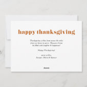 Oranje Geef Bedankt Foto Happy Thanksgiving Feestdagenkaart (Achterkant)