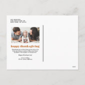 Oranje Geef Bedankt Foto Happy Thanksgiving Feestdagenkaart (Achterkant)