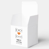 Oranje Geeky Glasses Wedding Favor Boxes Bedankdoosjes (Geopend)