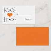 Oranje Geeky Glasses Wedding Place Kaarten Plaatskaartje (Voorkant / Achterkant)
