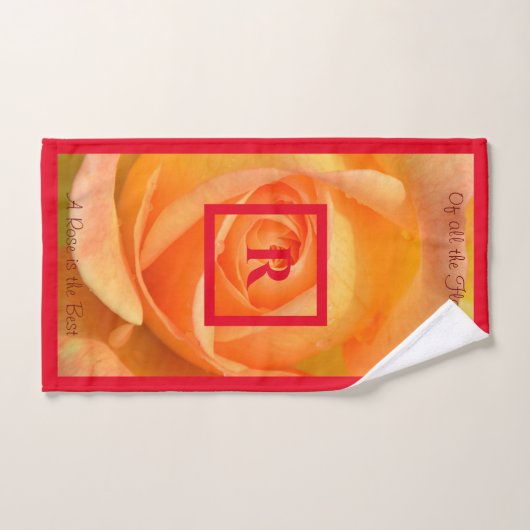 Oranje Geel A Roos is de beste Monogrammen Bad Handdoek (Handdoek)