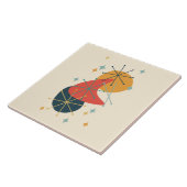 Oranje, geel, Abstract met houtskool uit de middel Tegeltje (Zijkant)