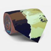 Oranje, geel, blauw Abstract en elegant Stropdas (Opgerold)