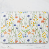 Oranje Geel Blauw Aquarel Wilde Bloem Badmat