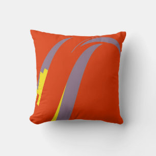 Oranje-geel-blauwe retro Abstract Art Deco Kussen