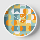 Oranje geel Blauwgroen blauw Seafoam Retro Art Pat (Voorkant)