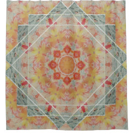 Oranje Geel Blauwgroen Zuidwest-vlam — Showgordijn Douchegordijn