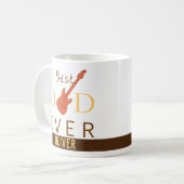 Oranje Geel Bruin Beste Papa Oog Muziek Guitar Koffiemok (Voorkant links)