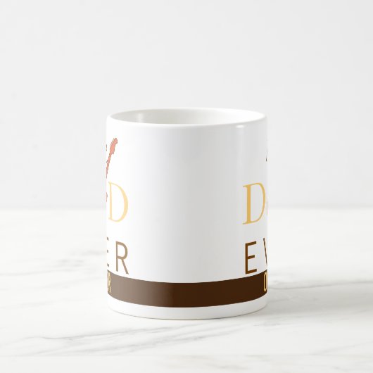 Oranje Geel Bruin Beste Papa Oog Muziek Guitar Koffiemok (Center)