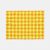 Oranje Geel Checker Diamant Patroon Fleece Deken (Voorkant (Horizontaal))