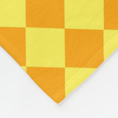 Oranje Geel Checker Diamant Patroon Fleece Deken (Hoek)