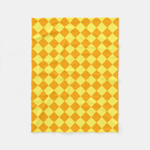 Oranje Geel Checker Diamant Patroon  Fleece Deken