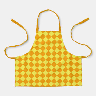 Oranje Geel Checker Diamant Patroon Schort