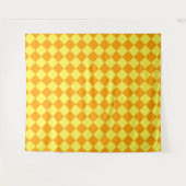Oranje Geel Checker Diamant Patroon Wandkleed (Voorkant (horizontaal))