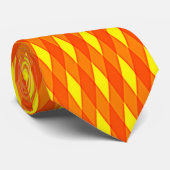 oranje geel diamantpatroon stropdas (Opgerold)