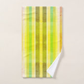 Oranje geel en groen gestreept keukenstel bad handdoek (Handdoek)