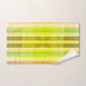 Oranje geel en groen gestreept keukenstel bad handdoek (Handdoek)
