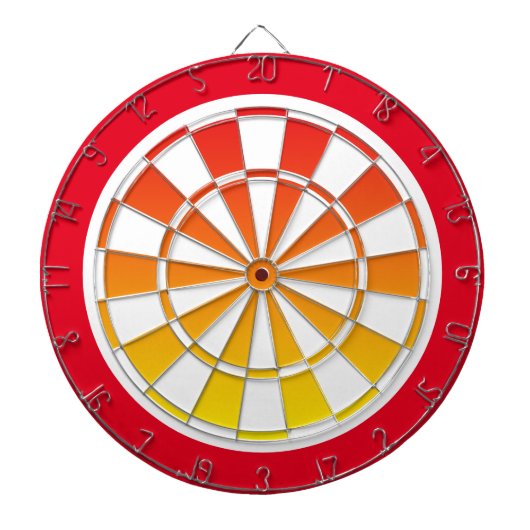 oranje, geel en rood dartboard met zonsopgang dartbord (Voorkant)