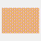 Oranje, geel en roze tribaal diamantpatroon inpakpapier vel (Voorkant 2)