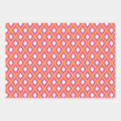 Oranje, geel en roze tribaal diamantpatroon inpakpapier vel (Voorkant)