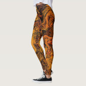 Oranje, geel en zwart Abstract Leggings (Links)