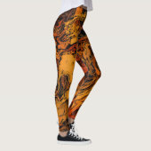 Oranje, geel en zwart Abstract Leggings (Rechts)