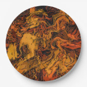 Oranje, geel en zwart Abstract Papieren Bordje (Voorkant)