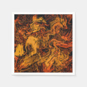 Oranje, geel en zwart Abstract Servet (Voorkant)