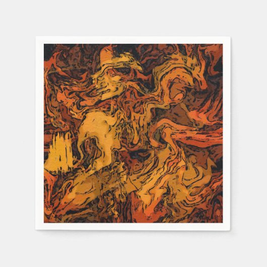 Oranje, geel en zwart Abstract Servet (Voorkant)