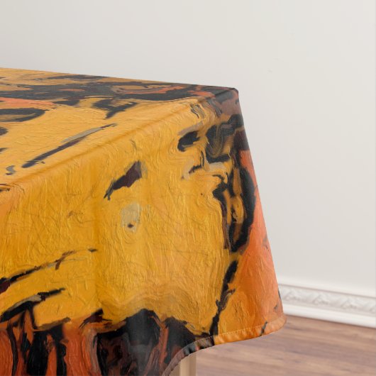 Oranje, geel en zwart Abstract Tafelkleed (Voorbeeld)