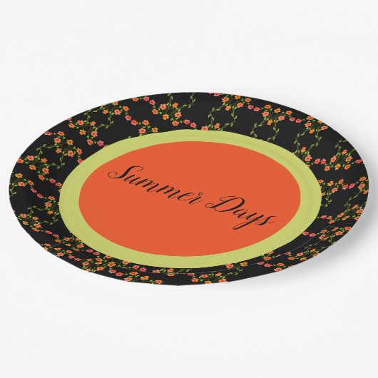 Oranje geel en zwart papieren bordje (Gekanteld)