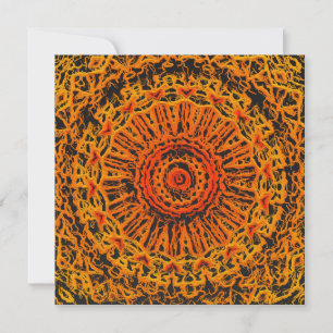 Oranje, Geel en Zwarte Abstracte Kunst Kaart