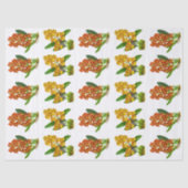 Oranje Geel Exotisch Orchidevloer Tissuepapier (Voorkant)