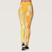 Oranje Geel Faux Sparkle Glitter Leggings (Achterkant)