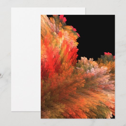 Oranje geel fractal Art Notecard blanco binnenin Bedankkaart (Voorkant / Achterkant)