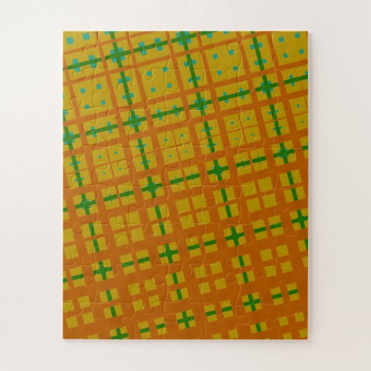 Oranje-geel geometrisch abstract legpuzzel (Verticaal)