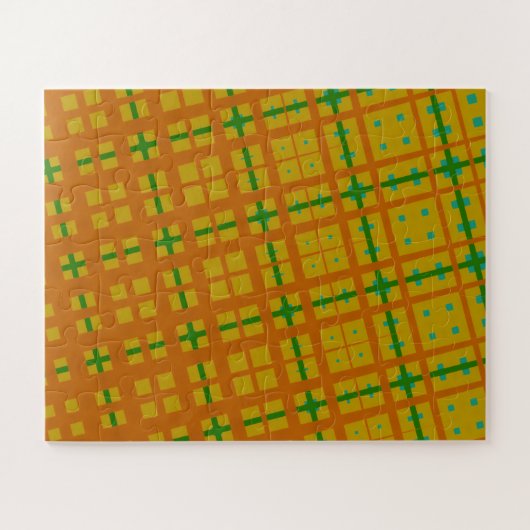 Oranje-geel geometrisch abstract legpuzzel (Horizontaal)