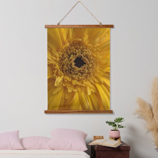 Oranje Geel Gerbera Bloem Kleur Fotografie Hangend Wandkleed (Slaapkamer)