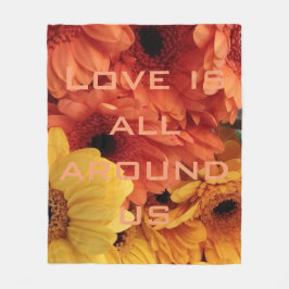 Oranje Geel Gerbera Daisy Flowers Love Blanket Fleece Deken